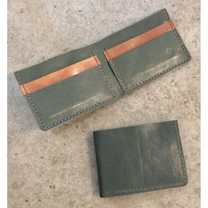 Classic Leather Billfold in Forest Green and Brown
