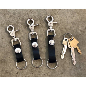 Leather Key Chain in Black, short, medium, and long