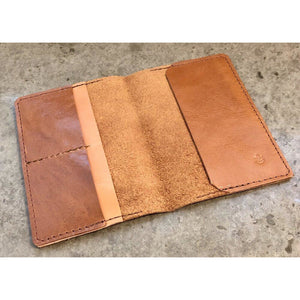 Leather Passport Wallet, in brown with light brown pocket accent