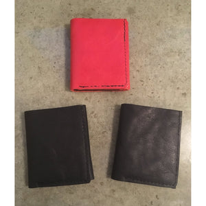 Leather Trifold Wallets in red and black
