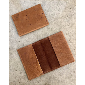 Leather Slimfold Wallet in suede brown