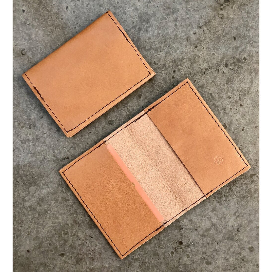 Leather Slimfold Wallet in light tan