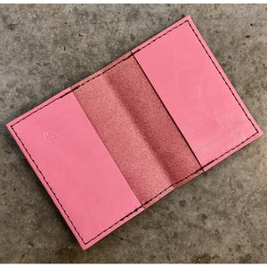 Leather Slimfold Wallet in bubblegum pink