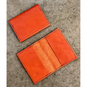 Leather Slimfold Wallet in bright orange