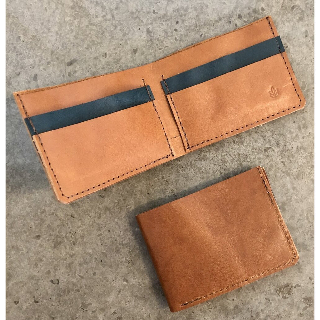 Classic Leather Billfold in Brown and Green