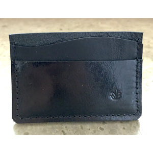 Minimalist 3 Pocket Leather Wallet in all black