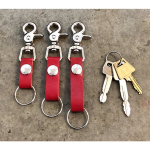 Red Leather Key Chain in short medium and long