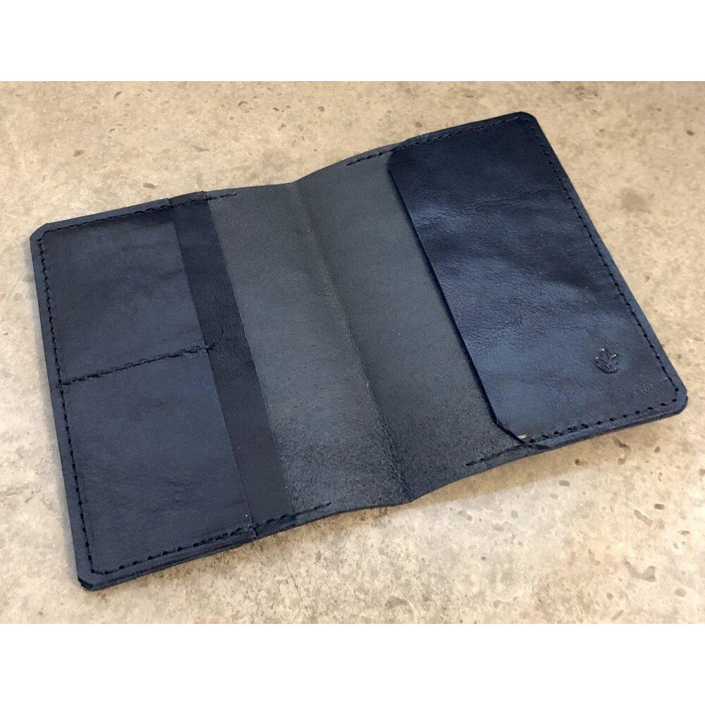 Leather Passport Wallet in all black