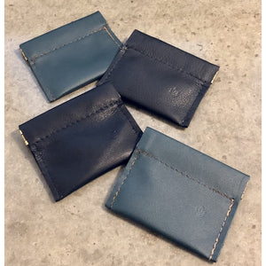 Leather Coin Pouches in black and green
